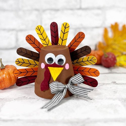 Dollar Tree Clay Pot Turkey