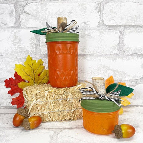 Dollar Tree Mason Jar Pumpkins