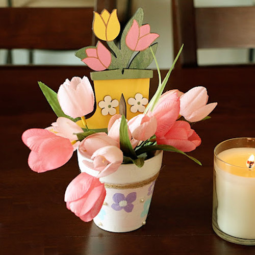 DIY Spring Flower Terra Cotta Pot