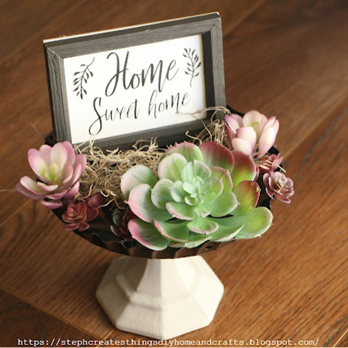 Metal Tray Succulent Design